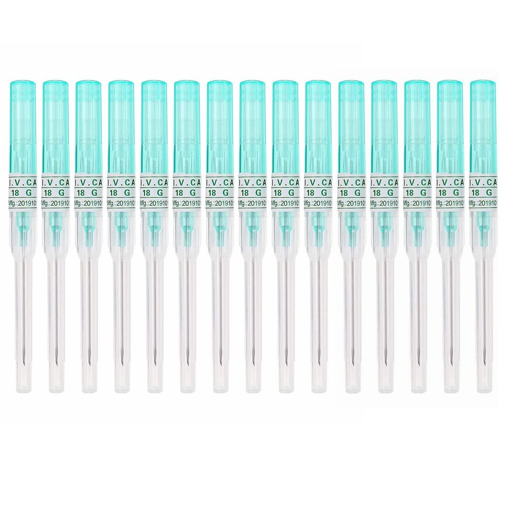 Piercing Needles,15PCS 18G IV Catheter Needles 18 Gauge Disposable Stainless Steel Hollow Body Piercing Needles for Ear Nose Belly Navel Nipple Piercing