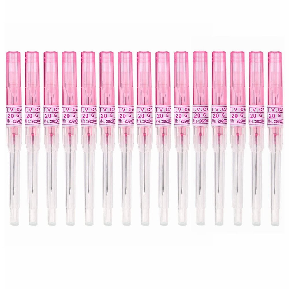 Piercing Needles,15PCS 20G IV Catheter Needles 20 Gauge Disposable Stainless Steel Hollow Body Piercing Needles for Ear Nose Belly Navel Nipple Piercing