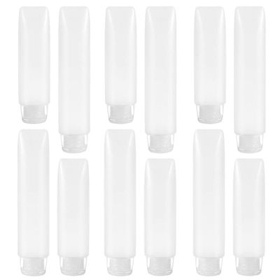 Zerodeko 12pcs Portable Travel Cosmetic Storage Tubes Leak Lotion Bottles for Creams Easy to Squeeze for Travel and Daily Use Transparent Pe Soft Hose Bottles
