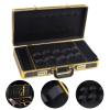 Titunjian Barber Case Professional Barber Carrying Case With Code Lock Portable Barber Travel Case Stylist Tool Box for Clippers Trimmers Shears Scissors Comb Blade Styling Tools (Black Gold) view 4