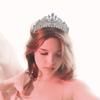 Light Purple Quinceanera Crowns and tiaras lavender Sweet 16 Birthday Crowns for Girls Cubic Zirconia CZ Wedding Headpiece Silver Hair Accessories view 2