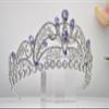 Light Purple Quinceanera Crowns and tiaras lavender Sweet 16 Birthday Crowns for Girls Cubic Zirconia CZ Wedding Headpiece Silver Hair Accessories view 3