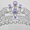 Light Purple Quinceanera Crowns and tiaras lavender Sweet 16 Birthday Crowns for Girls Cubic Zirconia CZ Wedding Headpiece Silver Hair Accessories view 4