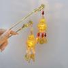 LRGKMCWTOB Glow Lantern and Gourd Hairpin Hairpin Hanfu hair Accessories Lantern Tassel Hairpins Clips Long Tassel Step Shake Hanfu Dress Headpieces Wedding (Red gourd) view 4