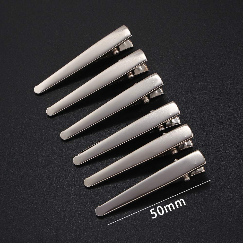10pcs Alligator Hair Clips, Metal Hair Clips,Hairdressing Salon Hair Grip DIY Accessories Hairpins for Women(50mm)