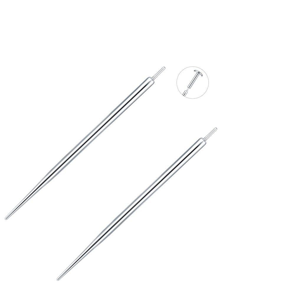 Aumeo G23 Titanium Threadless Piercing Taper 14G 16G 18G Piercing Insertion Pin Taper for Nose Lip Monroe Ear Tragus Helix Push in Body Piercing Stretching Kit Assistant Tool (Straight-14G)
