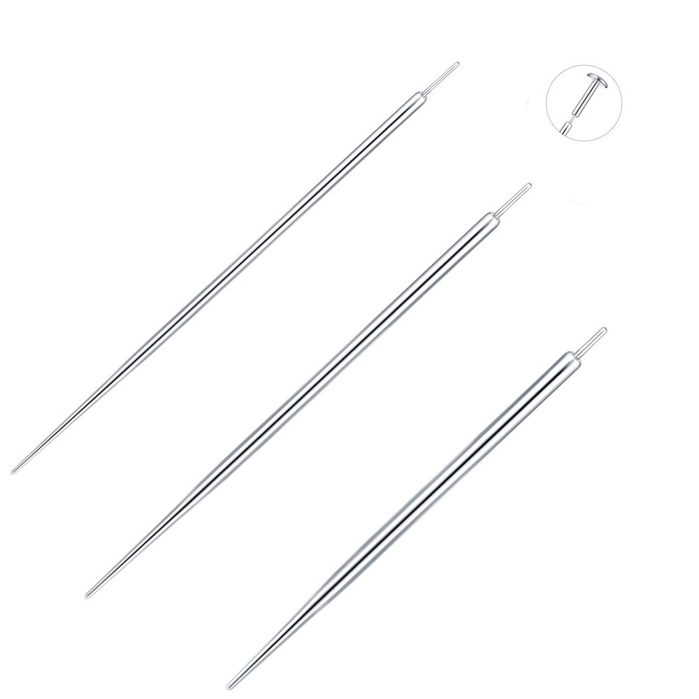 Aumeo G23 Titanium Threadless Piercing Taper 14G 16G 18G Piercing Insertion Pin Taper for Nose Lip Monroe Ear Tragus Helix Push in Body Piercing Stretching Kit Assistant Tool (Straight-14G,16G, 18G)