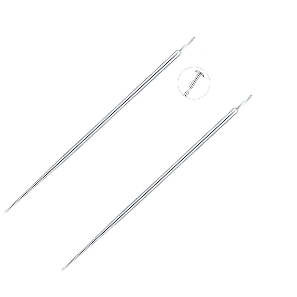 Aumeo G23 Titanium Threadless Piercing Taper 14G 16G 18G Piercing Insertion Pin Taper for Nose Lip Monroe Ear Tragus Helix Push in Body Piercing Stretching Kit Assistant Tool (Straight-18G)
