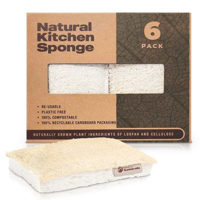 WorldFront Naturals 6 PCS Eco-Friendly Kitchen Loofah Sponges