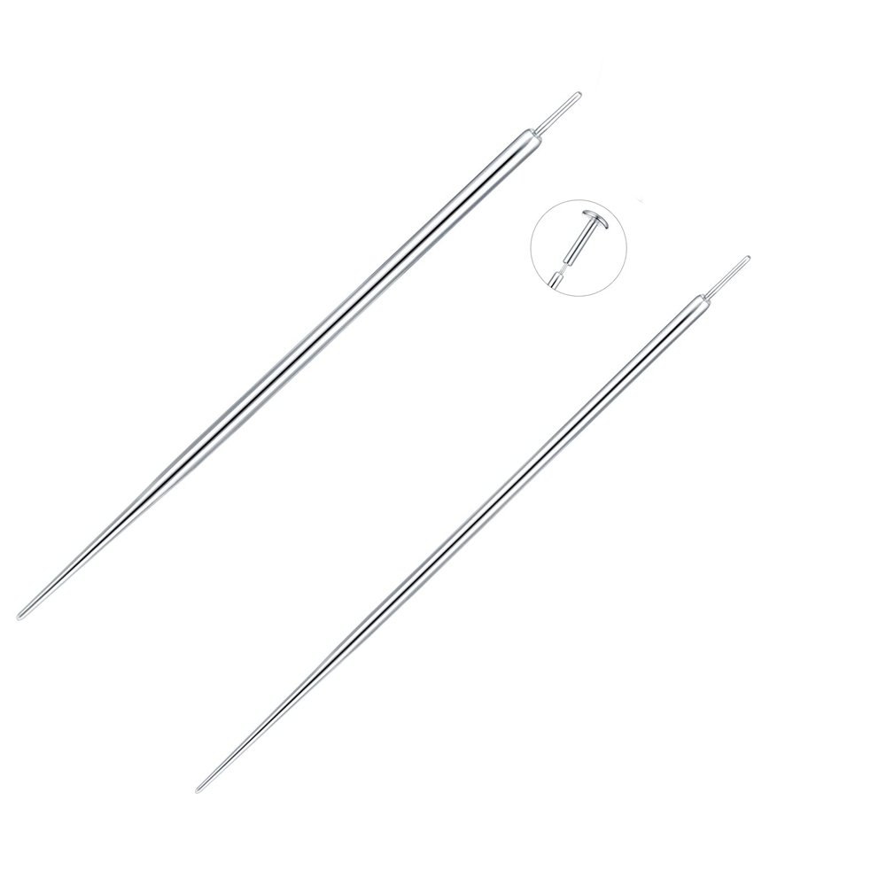 Aumeo G23 Titanium Threadless Piercing Taper 14G 16G 18G Piercing Insertion Pin Taper for Nose Lip Monroe Ear Tragus Helix Push in Body Piercing Stretching Kit Assistant Tool (Straight-16G,18G)