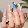 FRUJCDKI Luxury 3D Rhinestone Jewelry Decorative Fake Nails Super Rectangular Press-On Fake Nails Manicure Art Tip Set for Wedding Party view 2