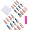 FRUJCDKI Luxury 3D Rhinestone Jewelry Decorative Fake Nails Super Rectangular Press-On Fake Nails Manicure Art Tip Set for Wedding Party view 4