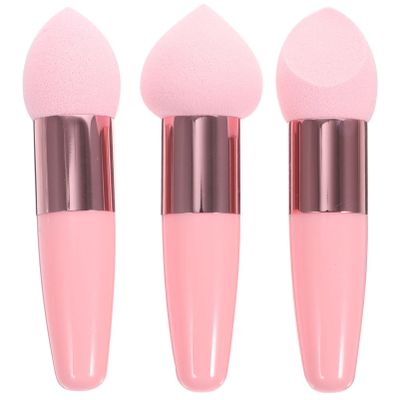 Beavorty 3pcs Makeup Sponge Handles for Easy Application Versatile Blending Tools for Liquid Foundation Loose Powder and More Compact and for Travel Use