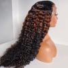 13x4 Deep Curly HD Transparent Lace Front Human Hair Wigs 1B30 Color Pre Plucked Natural Hairline Bleached Knots With Baby Hair for Black Women Brazilian Remy Hair 180% Density 24 Inch view 4