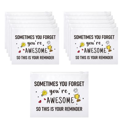 100 Pcs Inspirational Gifts for Girls Women Travel Cheer Makeup Bag Bulk Loved Quotes Cosmetic Bags with Zipper Thank You Encouragement Birthday Gift Bag for Nurse Teacher Friend (You're Awesome)