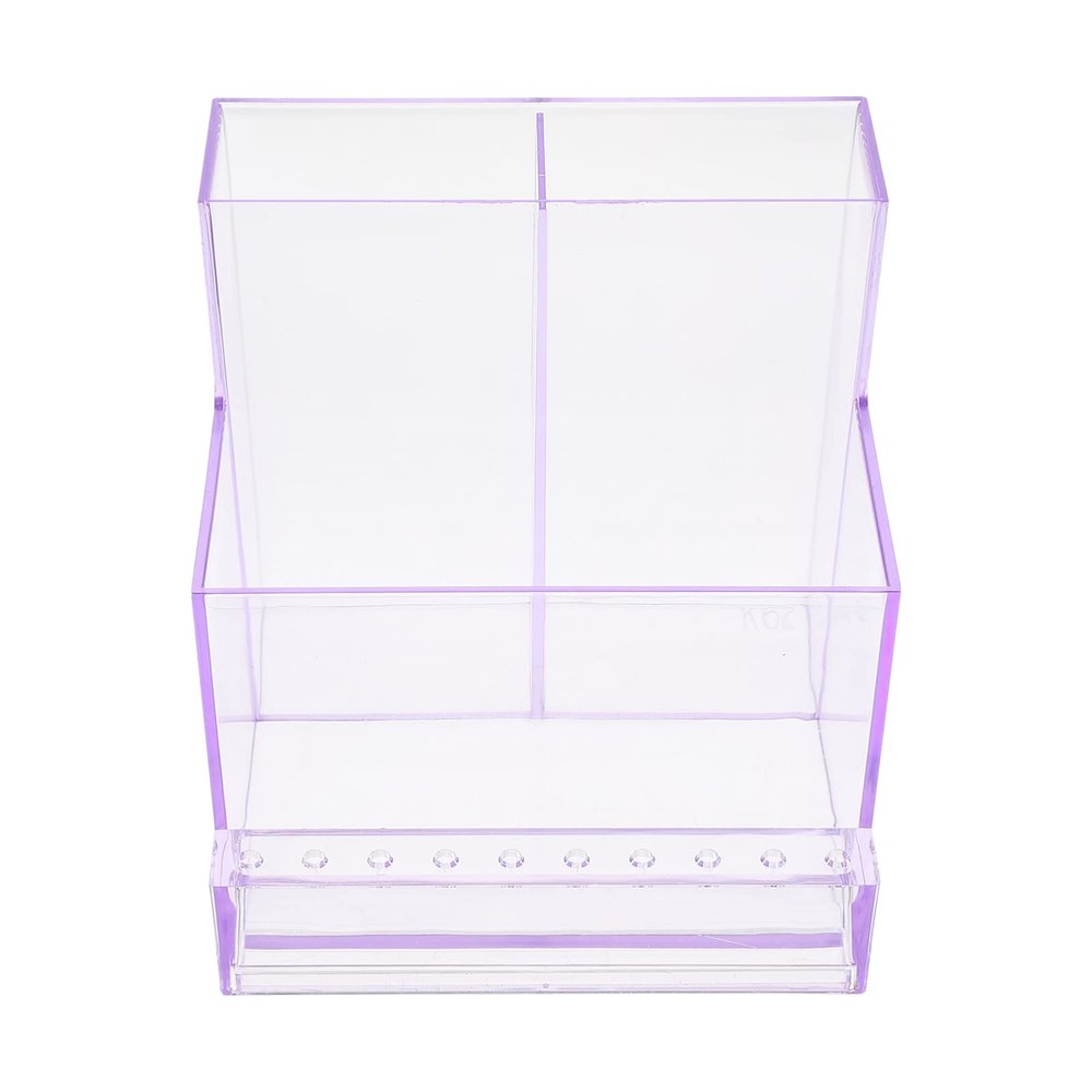 FRCOLOR Nail Grinding Storage Box Plastic Display Case for Manicure Tools Compact Organizer for Professional and Home Use Keeps Your Workspace Tidy
