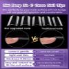 504PCS XXL Square No C Curve Nail Tips for Acrylic Nails Professional, Clear Tapered Square Straight Half Cover Extra Long Fake Nails, Ballerina Coffin Nails Tips for Salons DIY Nail Art view 2