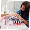 FRCOLOR Nail Drill Bits Holder Stand Display Organizer with Holes Transparent Storage Box for Nail Art Polishing Grinding Drill Bit (Pink) view 4