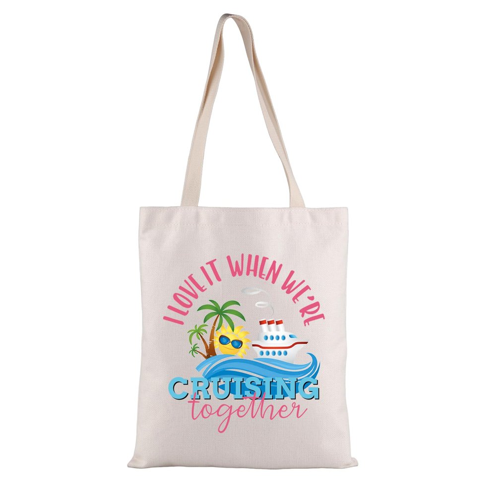 TSOTMO Cruise Vacation Gift I Love It When Were Cruising Together Cruise Ship Themed Zipper Pouch Makeup Bag (Cruising together tote)