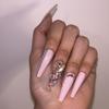 EXTRA AF Press-On Nails by Lavaa Beauty | Extra-Long Coffin | Luxe Chrome Mix Nail Design with Gems view 4
