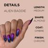 ALIEN BADDIE Press-On Nails by Lavaa Beauty | Medium Almond | Blue Purple Pink Ombr Chrome Nails view 4