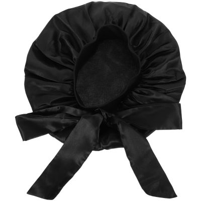 Beavorty Extra Large Satin Lined Shower Cap for Women Reusable Bathing Bonnet with Elastic for Long Hair Curls and Braids Stylish Design