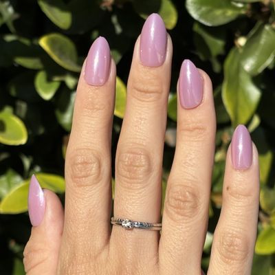 PRETTY GIRL Press-On Nails by Lavaa Beauty | Short Almond | Lilac Purple Shimmer Almond Nails