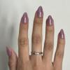 PRETTY GIRL Press-On Nails by Lavaa Beauty | Short Almond | Lilac Purple Shimmer Almond Nails view 4