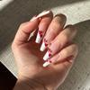 FRENCH LOVE Press-On Nails by Lavaa Beauty | Extra-Long Coffin Nails | French Tip with Small Red Hearts Valentine's Day Nails view 3