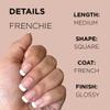 FRENCHIE Press-On Nails by Lavaa Beauty | Medium Square | French Tip on Nude Glossy Base view 4