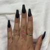 BLACK COFFIN Press-On Nails by Lavaa Beauty | Long Coffin | Matte Black Coffin Nails view 3