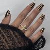 GOLDIE Press-On Nails by Lavaa Beauty | Medium Square | Gold Chrome Square Nails view 1