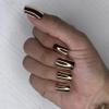 GOLDIE Press-On Nails by Lavaa Beauty | Medium Square | Gold Chrome Square Nails view 4