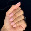 MADEMOISELLE Press-On Nails by Lavaa Beauty | Short Round | Baby Pink Sheer Glazed Almond Nails view 1