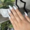 WHITE COFFIN Press-On Nails by Lavaa Beauty | Long Coffin | Matte White Coffin Nails view 1