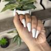 WHITE COFFIN Press-On Nails by Lavaa Beauty | Long Coffin | Matte White Coffin Nails view 3