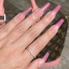 BUBBLEGUM FRENCH Press-On Nails by Lavaa Beauty | Extra-Long Coffin | Glossy Pink French Ombr Nails view 3