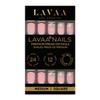 NEUTRAL BADDIE Press-On Nails by Lavaa Beauty | Short Square Press-On Nails | Glitter French Tip on Nude/Pink Base view 2