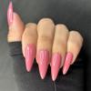 BUBBLEGUM BAE Press-On Nails by Lavaa Beauty | Long Stiletto | Pink Glossy Stiletto Nails view 1