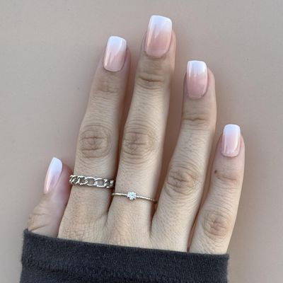 NUDE MOOD Press-On Nails by Lavaa Beauty | Short Square | Ombr French Glossy Square Nails