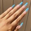 OCEAN FLAME Press-On Nails by Lavaa Beauty | Extra-Long Coffin | Blue Flame Tip Design view 1