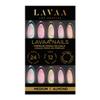 PASTEL DREAMS Press-On Nails by Lavaa Beauty | Medium Almond | Glossy Pastel Color Swirl on Nude Base view 2