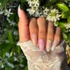 PASTEL DREAMS Press-On Nails by Lavaa Beauty | Medium Almond | Glossy Pastel Color Swirl on Nude Base view 3