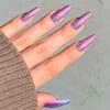 HOT COMMODITY Press-On Nails by Lavaa Beauty | Long Coffin | Purple Chrome Coffin Nails view 1