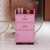 SSLine Modern Salon Station Pink Floor Stand Styling Sation Wood Salon Cabinet for Hair Stylist Barber Shop Classic Beauty Spa Storage Table with Drawers,Cupboard and Tool Insert Holes view 1