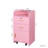 SSLine Modern Salon Station Pink Floor Stand Styling Sation Wood Salon Cabinet for Hair Stylist Barber Shop Classic Beauty Spa Storage Table with Drawers,Cupboard and Tool Insert Holes view 2