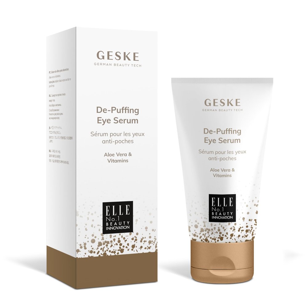 GESKE De-Puffing Eye Serum | For Dark Circles & Swollen Eyes | with Aloe Vera | Hydrating & Moisturizing | Smooths the Eye Area | Vegan | No Animal Testing | Complements GESKE SmartAppGuided Devices