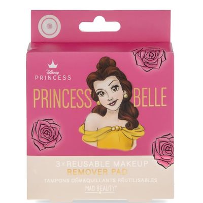 Disney Princess Beauty & The Beast Belle Reusable Makeup Remover Pads (3-Pack) - Mad Beauty - Novelty Beauty, Cosmetic, and Skincare Gifts for Women, Adults, and Kids