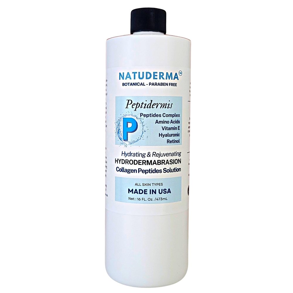 Hydrodermabrasion Solution PEPTIDERMIS, Peptide Complex, Oxy-Facial Serum, Hydro Facial Solution for Hydrodermabrasion Machine, Matrixyl 3000 Hydro Serum, 16 oz, Natuderma