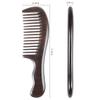 Onedor Handmade 100% Natural Chacate Preto Wood Hair Combs - Anti-Static Sandalwood Scent Natural Hair Detangler Wooden Comb (Wide Tooth Fine Tooth Set) view 4